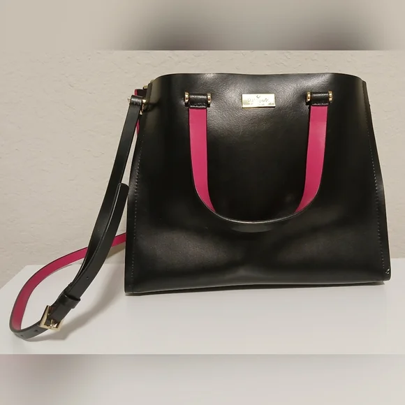 Kate Spade Black & Pink Purse - Picture 1 of 16
